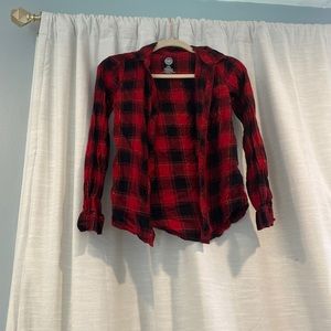 Cute plaid top with gold glitter decals